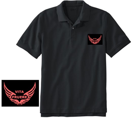 42C Apparel Polo Shirt - Black with Red Logo